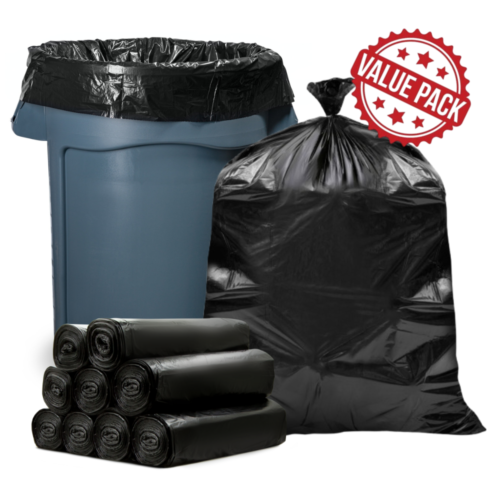 30-33 Gallon Heavy Duty Value Pack Black Trash Bag