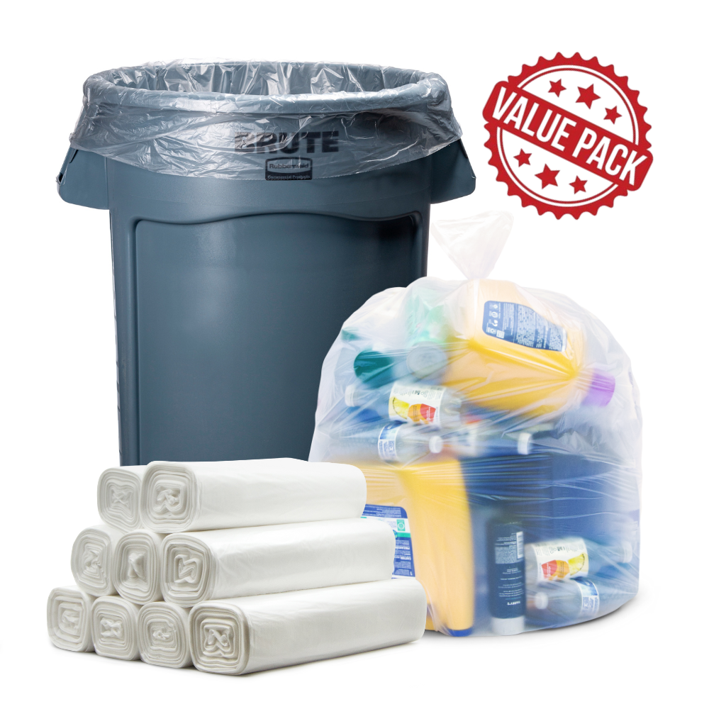 30-33 Gallon Heavy Duty Value Pack Clear Trash Bag