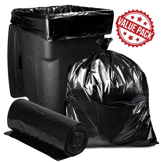 55-60 Gallon Heavy Duty Value Pack Black Trash Bag